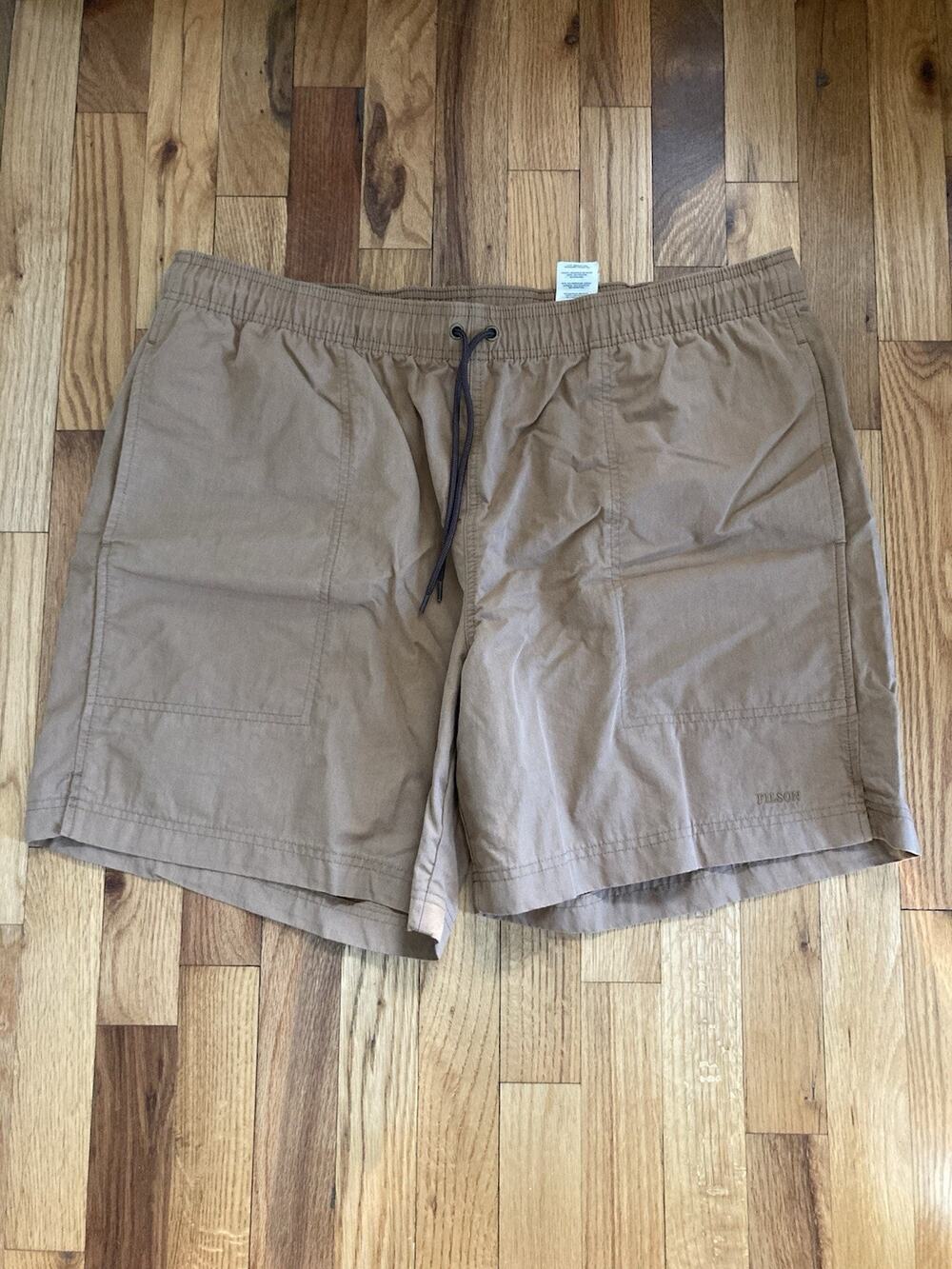 Filson Khaki Shorts Mens XL Elastic Waist Outdoor River Water Hiking Travel
